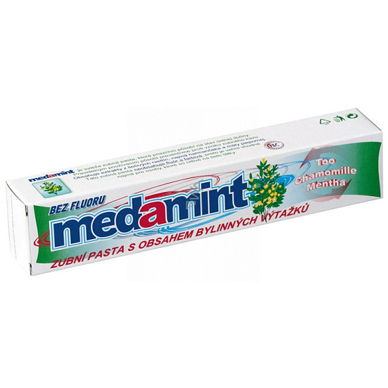 Medamint Herbal Foaming Toothpaste with Mint Flavor without Fluoride 100 g