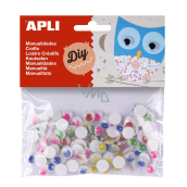 Apli Movable eyes self-adhesive 5 colors 100 pieces, 13266