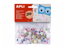 Apli Movable eyes self-adhesive 5 colors 100 pieces, 13266