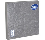 Aha Paper napkins 3 ply 33 x 33 cm 15 pieces Embossed silver