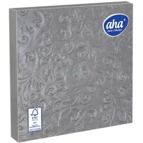 Aha Paper napkins 3 ply 33 x 33 cm 15 pieces Embossed silver