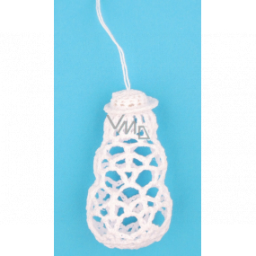 Crochet snowman white 9 cm