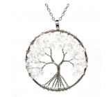 Crystal Tree of Life pendant natural stone, healing, chain length: 45 + 5 cm, stone of stones