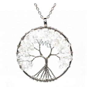 Crystal Tree of Life pendant natural stone, healing, chain length: 45 + 5 cm, stone of stones