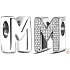 Sterling silver 925 Alphabet letter M, bead for bracelet