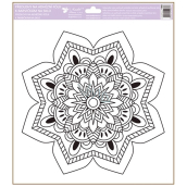 Adhesive foil stencil for glass paints Mandala pointed shapes 30 x 33,5 cm