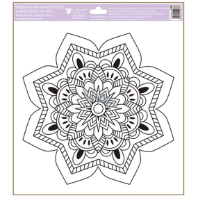Adhesive foil stencil for glass paints Mandala pointed shapes 30 x 33,5 cm