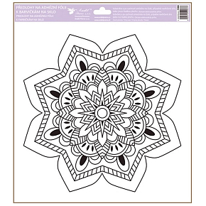 Adhesive foil stencil for glass paints Mandala pointed shapes 30 x 33,5 cm
