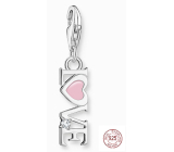 Charm Sterling silver 925 Love, lobster clasp pendant on love bracelet