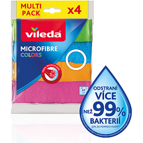 Vileda Colors Microfiber Cloth for Cleaning, 4 pcs