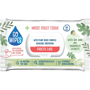 Go Wipes Procto Care Wet Toilet Paper, 44 pcs