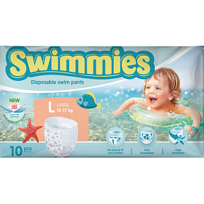Swimmies swimming diapers 12-17 kg, 10 pcs