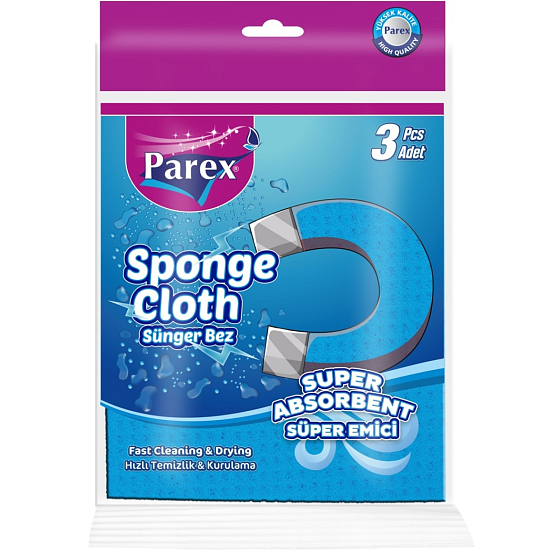 Parex cellulose sponge cloth 20 x 18 cm, 3 pieces