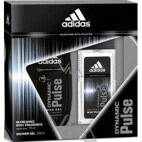Adidas Dynamic Pulse perfumed deodorant glass for men 75 ml + shower gel 250 ml, cosmetic set
