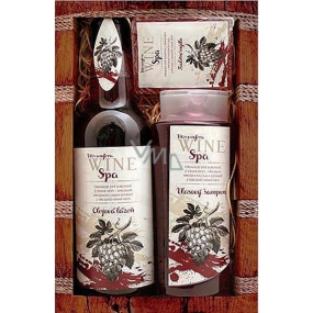Bohemia Gifts Wine Spa Wine cosmetics Grape oil and vine extract hair shampoo 250 ml + oil bath 500 ml + toilet soap 70 g, cosmetic set