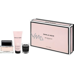 Givenchy Dahlia Noir perfumed water for women 50 ml shower gel 75 ml perfumed candle 32 g gift set VMD parfumerie drogerie
