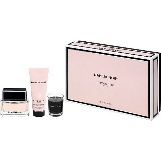 Givenchy Dahlia Noir perfumed water for women 50 ml + shower gel 75 ml + perfumed candle 32 g, gift set