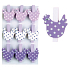 Wooden purple hen with pegs 4.5 cm 9 pieces in a package