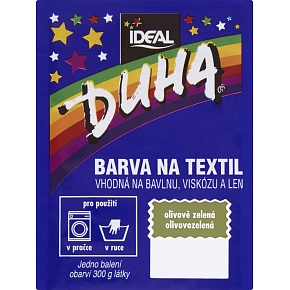 Ideal Rainbow Olive Green, Fabric Dye for Cotton, Viscose, and Linen, for 300 g of Fabric, 15 g