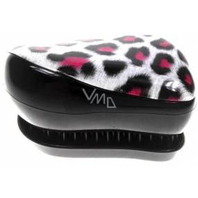 Palm hair brush combing leopard pink 40450