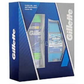 Gillette Cool Wave Clear antiperspirant gel + Sensitive shaving gel 200 ml, cosmetic set for men