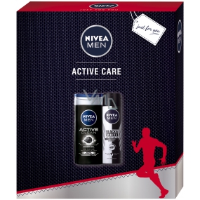 Nivea Men Black & White Power antiperspirant spray 150 ml + Men Active Clean shower gel 250 ml, cosmetic set