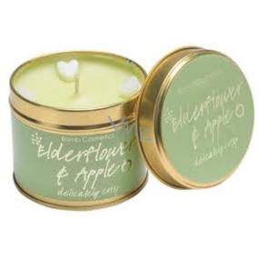 Bomb Cosmetics Elderflower and Apple Scented natural, handmade candle in a tin jar burns up to 35 hours