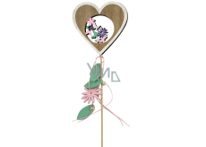 Spring wooden recess 10 cm + skewers heart