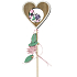 Spring wooden pick 10 cm + skewer heart