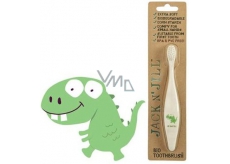 Jack N Jill BIO Dino extra soft toothbrush for children, decomposable in nature, made of corn starch, without BPA and PVC