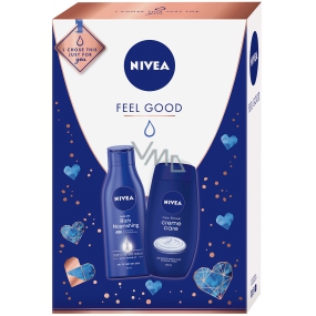 Nivea Feel Good nourishing body lotion for women 250 ml + Creme Care shower gel 250 ml, cosmetic set