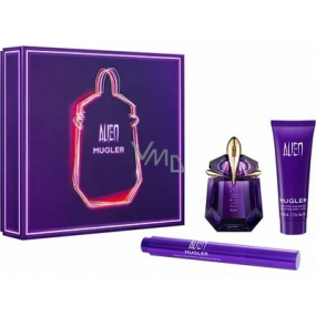 Thierry Mugler Alien perfumed water refillable bottle for women 30 ml + body lotion 50 ml + pen with perfume 7 ml, gift set