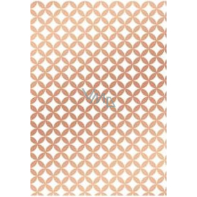 Ditipo Gift Wrapping Paper 70 x 100 cm White with Copper Ornaments 2 Sheets