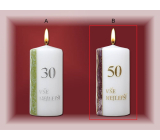 Lima Jubilee 50 years candle violet-pink stripe All the best 70 x 150 mm 1 piece