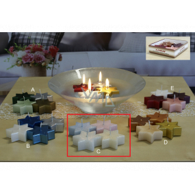 Lima Floating star candle frosty shades 60 x 25 mm 4 pieces