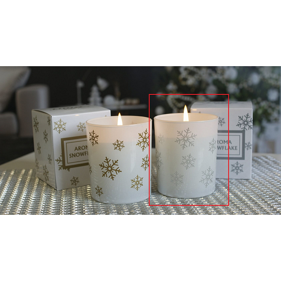 Lima Aroma Snowflake Apple and cinnamon scented candle silver, burning time 50 hours 175 g