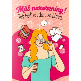 Albi Playing Envelope Birthday Card Miss with Bubblegum Get this Party started 14,8 x 21 cm