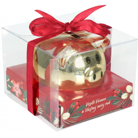 Albi Mini Treasure Box Golden Piglet Merry Christmas and Happy New Year 6 cm