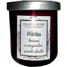 Heart & Home Sweet cherry soy scented candle with Hank's name 110 g
