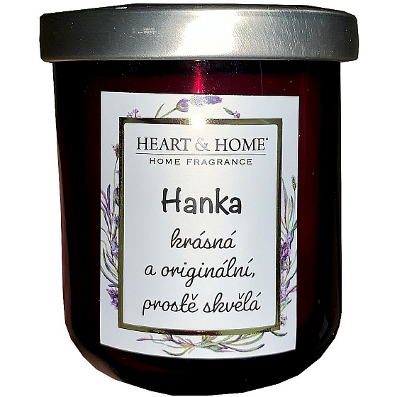 Heart & Home Sweet cherry soy scented candle with Hank's name 110 g
