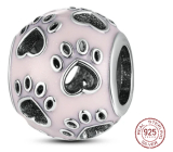 Charm Sterling Silver 925 Paws, Heart, Bead for Pet Bracelet