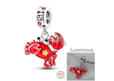 Sterling Silver 925 Luminous - Sign of the Zodiac Cancer, pendant for bracelet