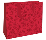 Nekupto Gift paper bag with embossing 30 x 23 x 12 cm Red flowers
