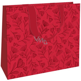 Nekupto Gift paper bag with embossing 30 x 23 x 12 cm Red flowers