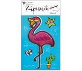 Notebook sewn 3D Flamingo lined 64 pages 10.5 x 15 cm