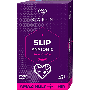 Carin Slip Anatomic panty liners, 45 pcs Carin Slip Anatomic panty liners, 45 pcs