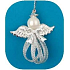 Angel with silver pearl for hanging 5 cm, 6 pieces