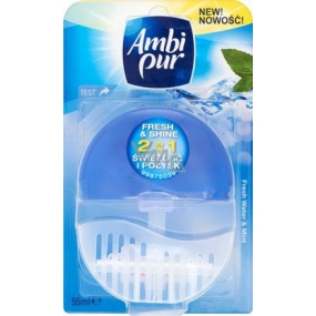 Ambi Pur Fresh & Shine 2in1 Fresh Water & Mint toilet block 55 ml