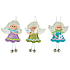 Angel of colorful color with bells for hanging 12 cm 1 piece
