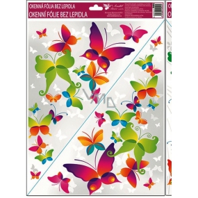 Window foil without glue corner brightly colored butterflies No.3. 42 x 30 cm